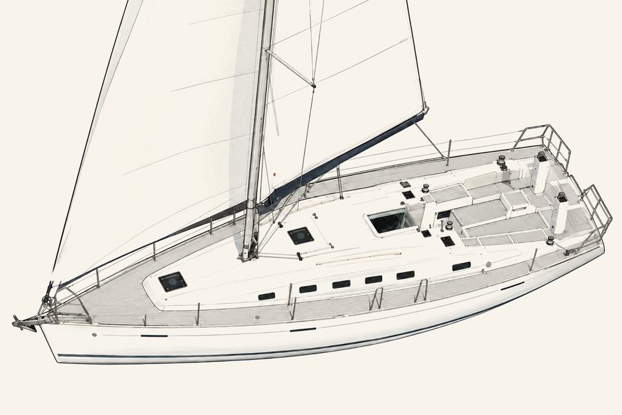 PANTAS under sail, seen from above